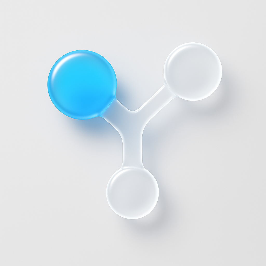 Icône 3D de nœuds connectés